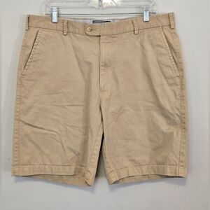 Peter Millar Men's Pima Cotton Shorts, Khaki Size 36